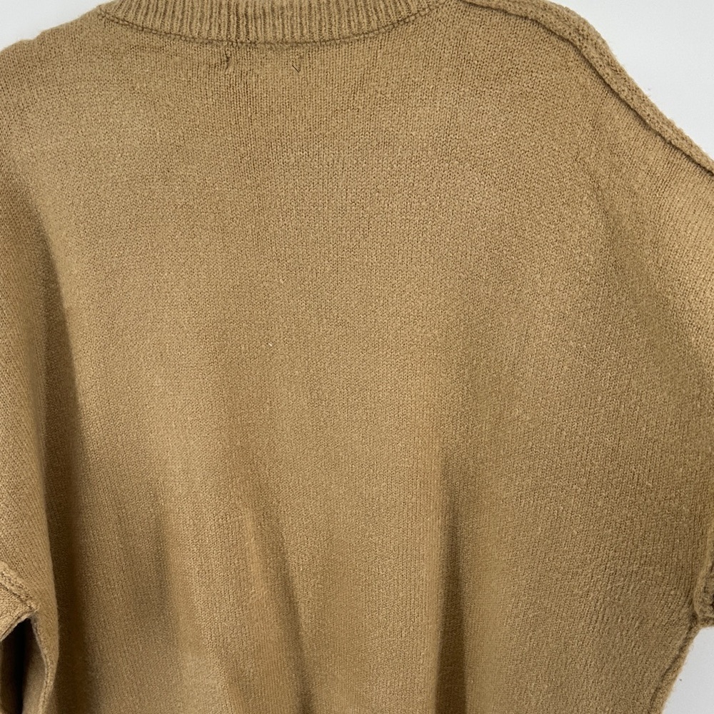 Cottagecore Earthy Neutral Causal Chic Minimalist Stylish Tan Sweater Dress SzL - Picture 10 of 12